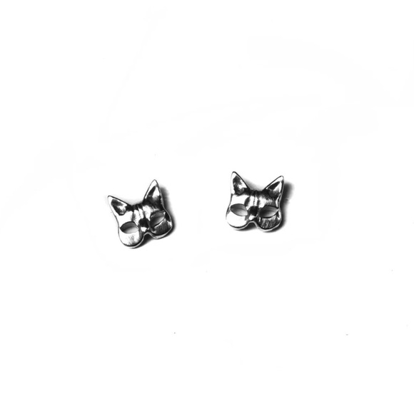 Sterling silver cat earrings - Picture 3 of 3